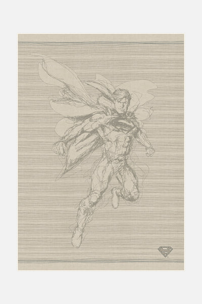 Superman™ Skizze Beige Teppich - Teppana
