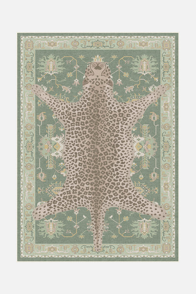 Leopard Grün Teppich - Teppana